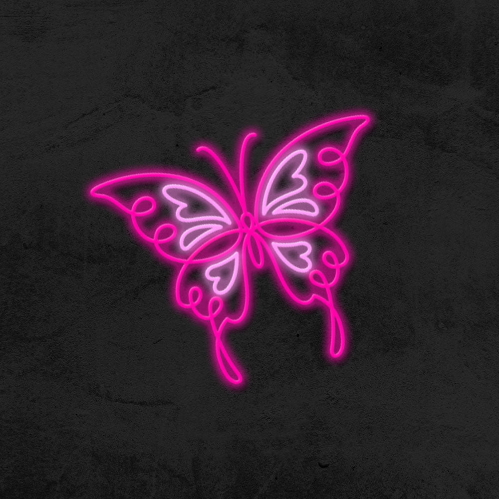 ENUOLI Pink Butterfly Neon Sign – USB Or Battery Powered LED Wall Light – Cute Decor For Bedrooms, Parties, Christmas – Great Gift For Girls, Kids, And Friends