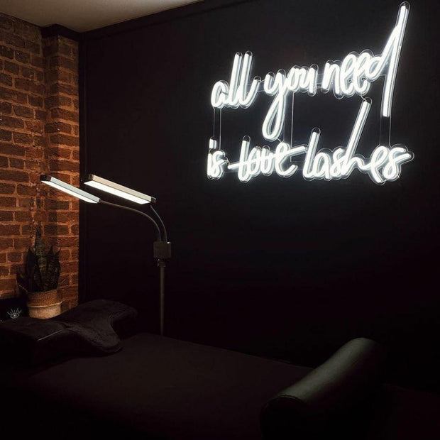 all you need is lashes neon sign led mk neon