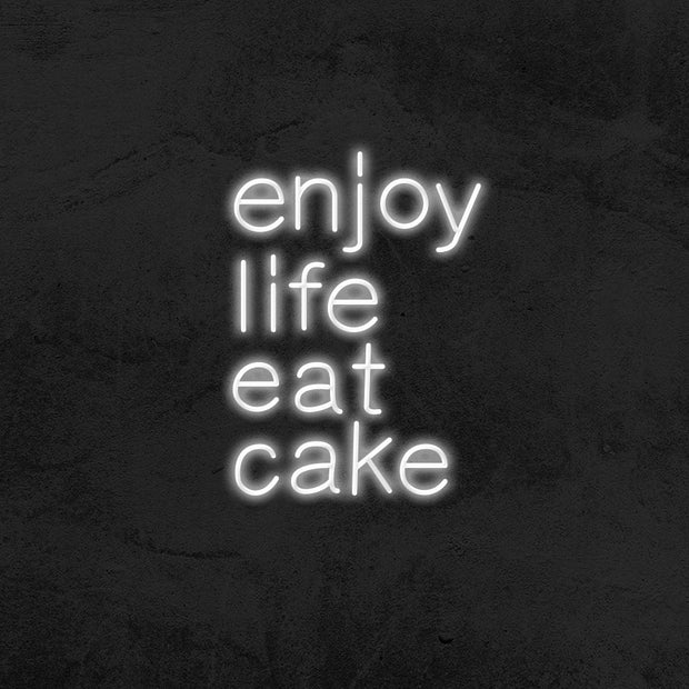 enjoy life eat cake neon sign mk neon