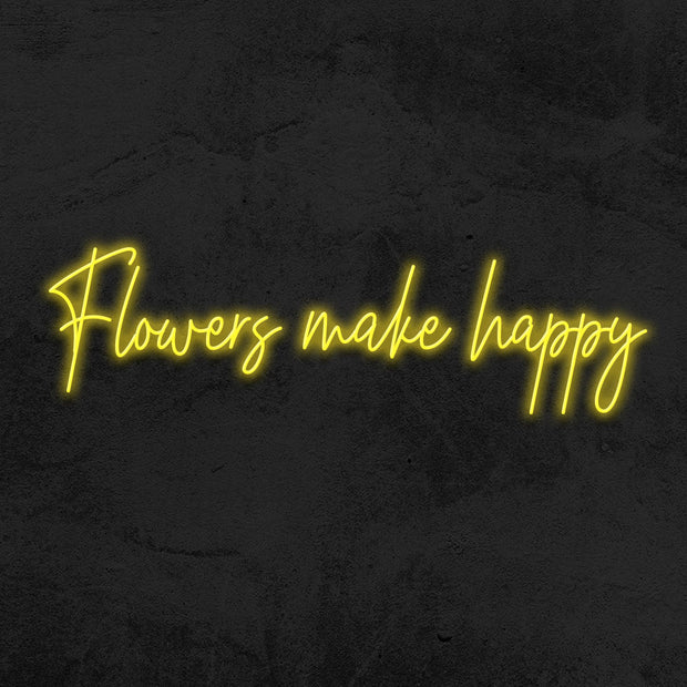 flowers make happy neon sign led mk neon