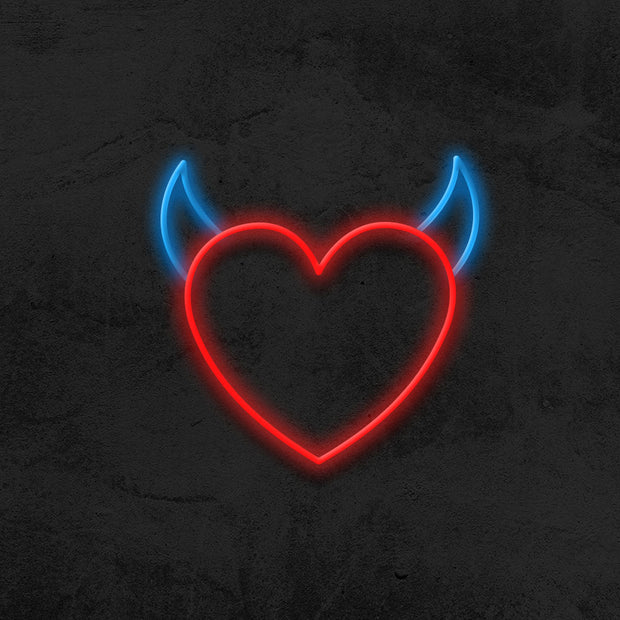 devil heart neon sign led bedroom mk neon