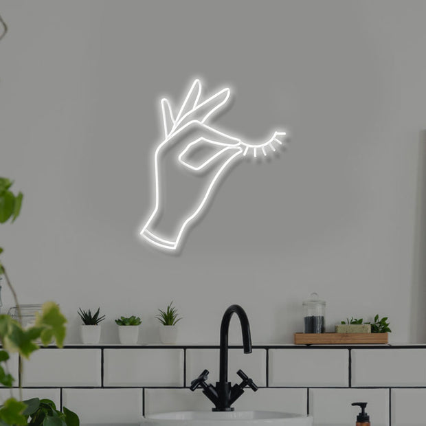 Hand with Lashes - LED Neon Sign