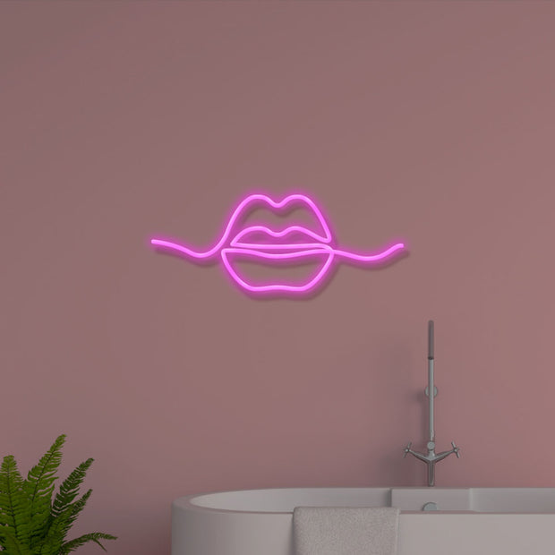 One Line Lips - LED Neon Sign