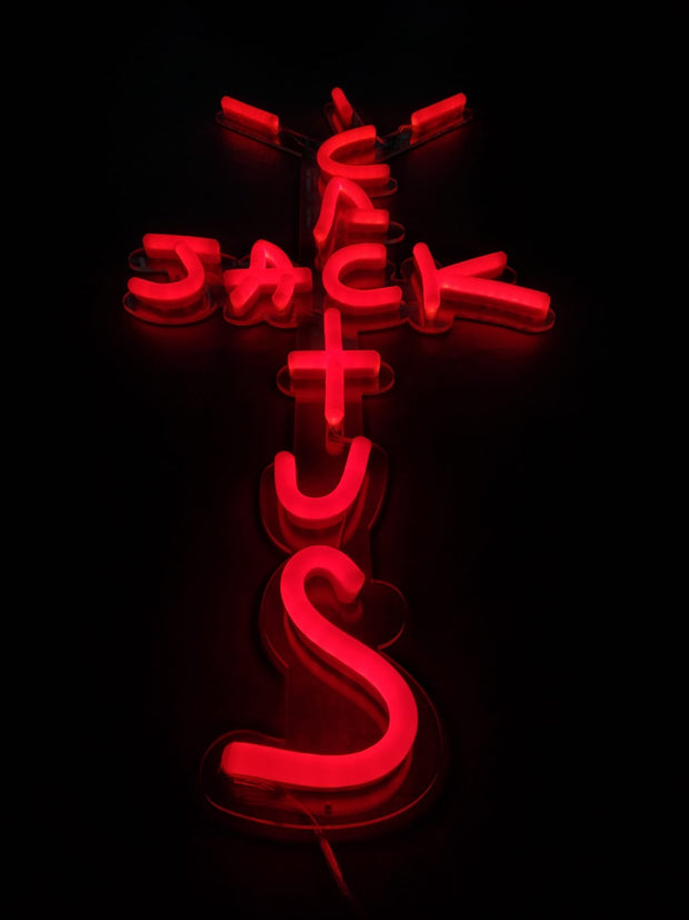 Travis Scott red neon sign