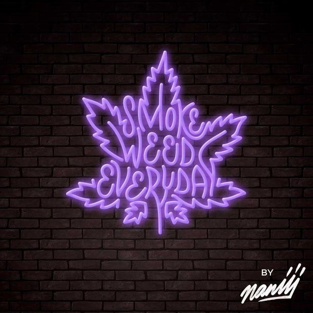 Smoke Weed Everyday - Lettering neon sign