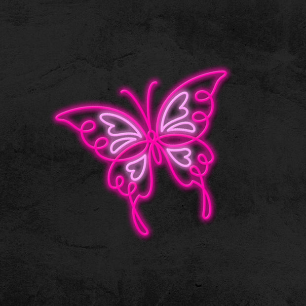neon animal drawing butterfly